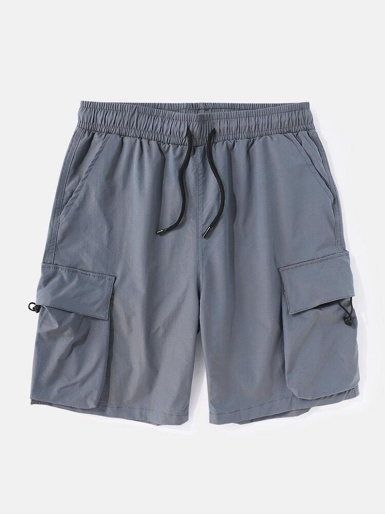 Menns Uformelle Cargo-Shorts Med Stor Lomme Med Snøring