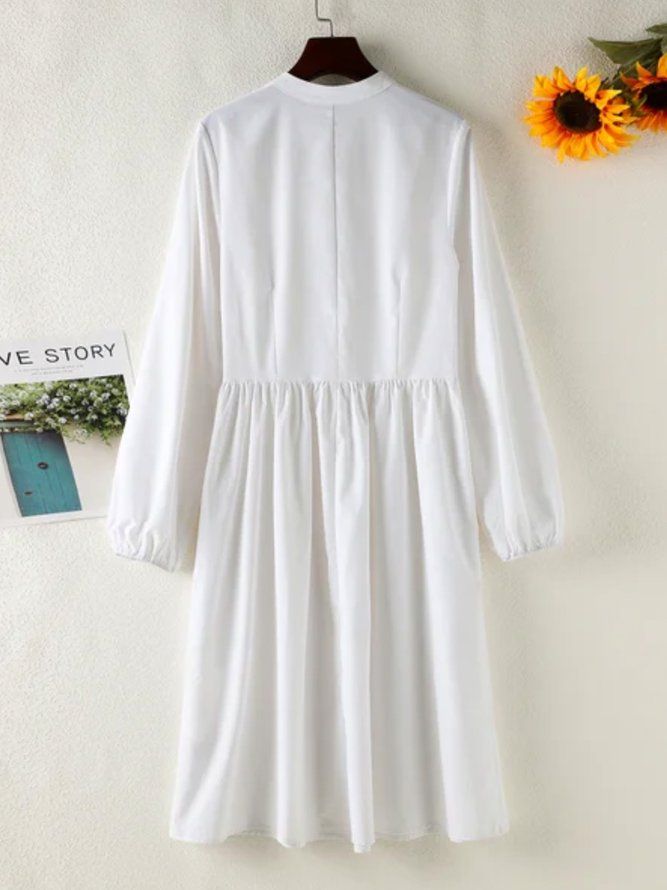 Off The Shoulder Regular Fit Solid Splicing Dress