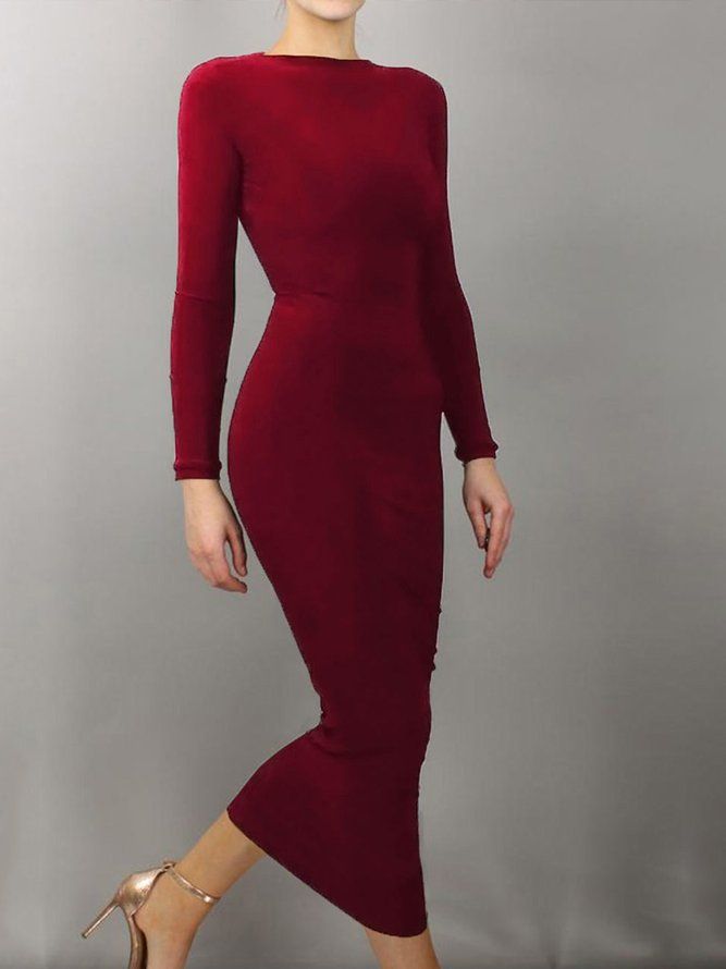 Sort Daglig Langermet Regular Fit Boat Neck Dress