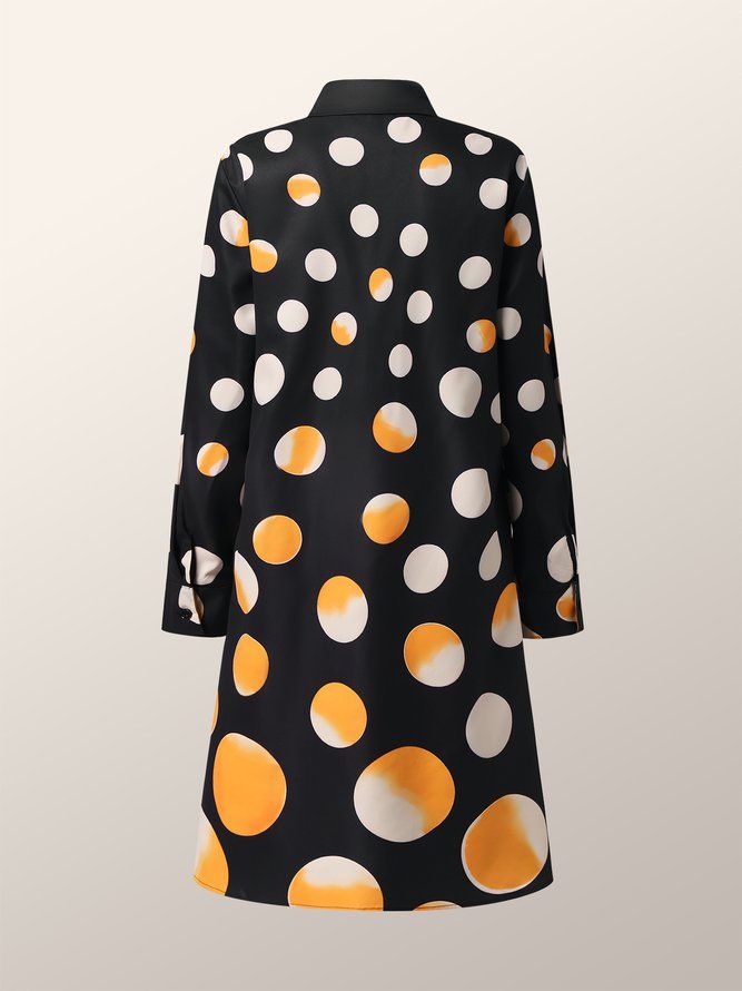 Urban Skjorte Krage Polka Dots Midi-Kjole