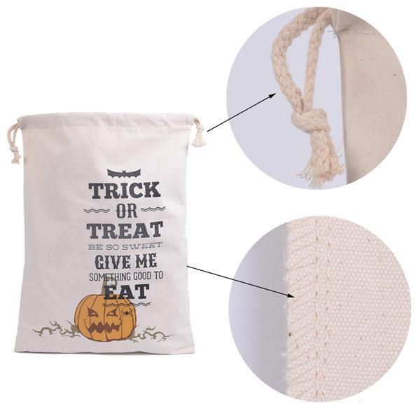 Halloween Bag Canvas Party Halloween Sekker Snøring Godteri Gaver Bag