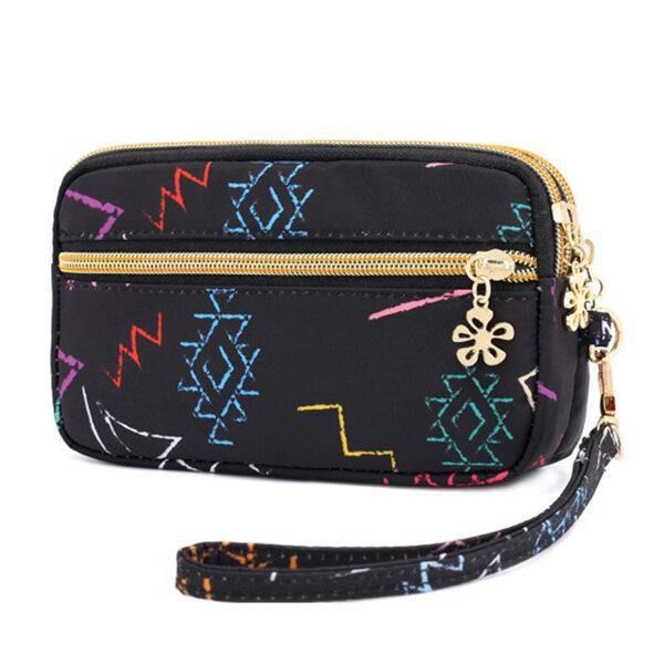 Kvinner Nylon Galaxy Mønster Clutch Bag Mynt Veske Telefon Lommebok