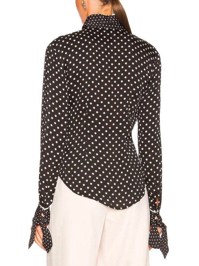 Daily Langermet Skjortekrage Urban Polka Dots Bluse