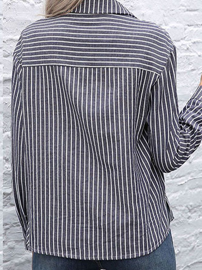 Uformell Stripes Topp Med Lange Ermer