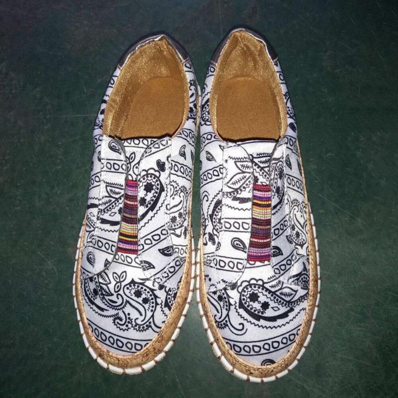 Kvinner Folkways Printing Comfy Slip On Casual Flat Shoes