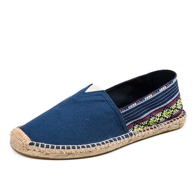 Kvinner Stor Størrelse Etnisk Stil Lin Slip-On Espadrille Fisherman'S Shoes