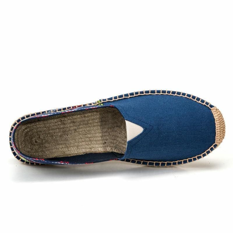 Kvinner Stor Størrelse Etnisk Stil Lin Slip-On Espadrille Fisherman'S Shoes