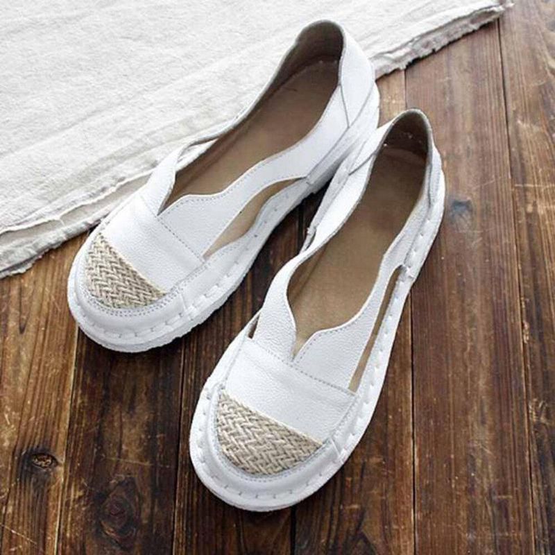 Plus Size Dame Loafers Rund Toe Uformell Hulsøm Slip-On Flate Sko