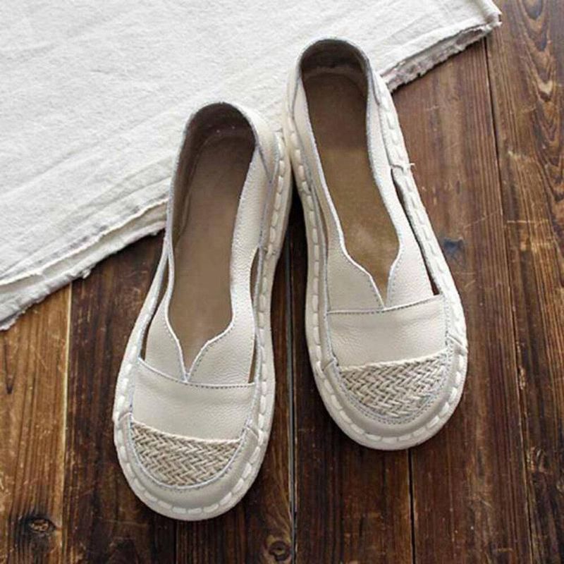 Plus Size Dame Loafers Rund Toe Uformell Hulsøm Slip-On Flate Sko