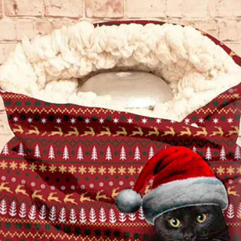 Kvinner Søt Tegneserie 3D Black Cat Fstive Christmas Atmosphere Stripemønster Varmt Halsbeskyttelsesskjerf