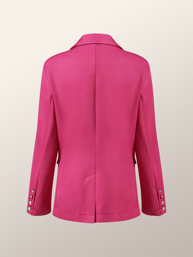 Rose Red Langermet Plain Elegant Regular Fit Blazer