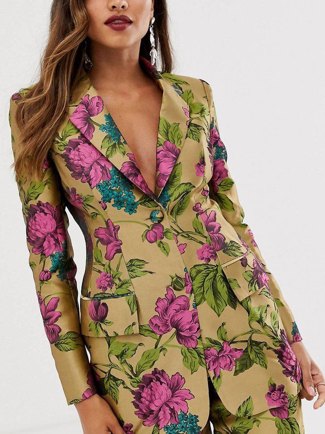 Sjalkrage Floral Fit Elegant Blazer