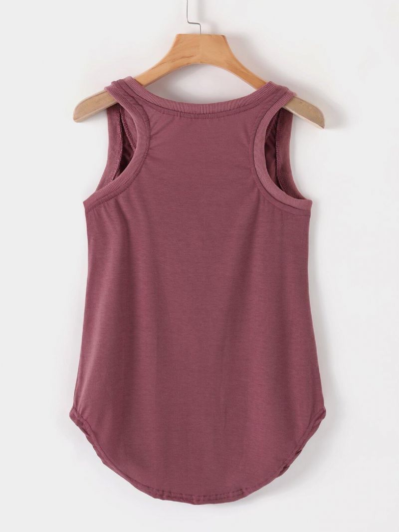 Uformelt Brevutskrift Med Rund Hals Ermeløs Basic Tank Top