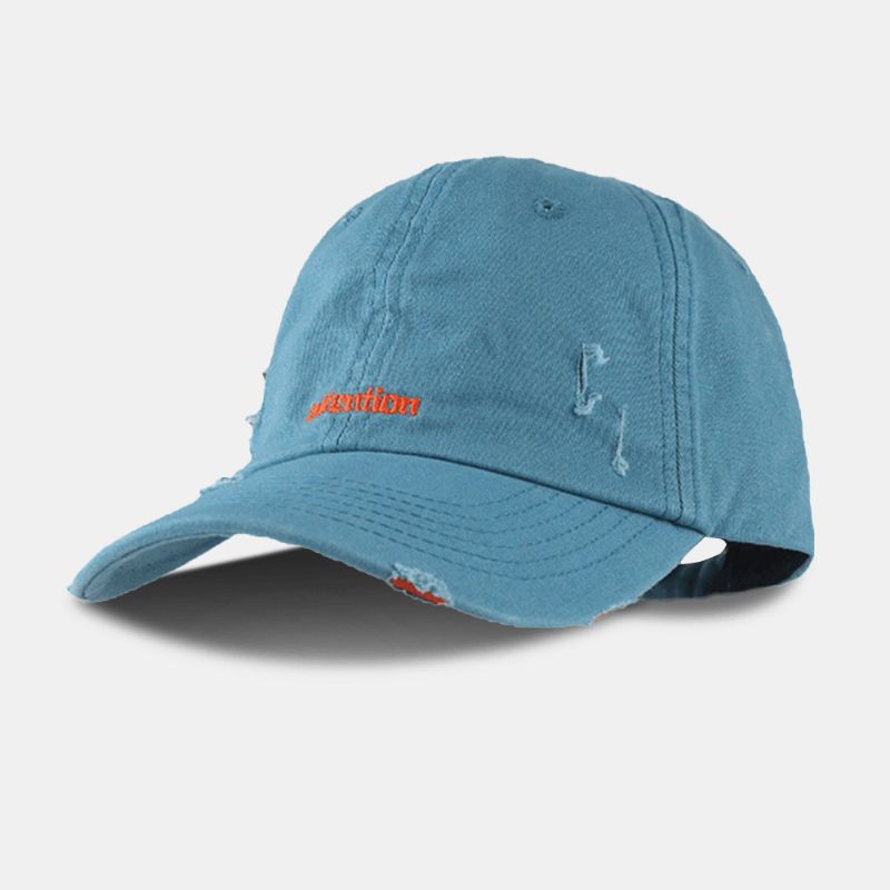 Unisex Brevbroderi Baseballcaps Bomull Ensfarget Mote All-Match Avslappet Justerbar Caps