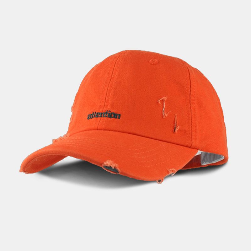 Unisex Brevbroderi Baseballcaps Bomull Ensfarget Mote All-Match Avslappet Justerbar Caps