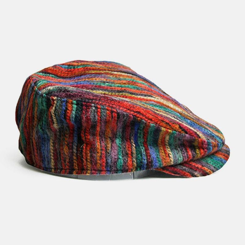 Unisex Tie-Dye Regnbue Blandede Farger Striper Mønster Etnisk Stil Uformell Personlighet Forward Hat Beret Hat