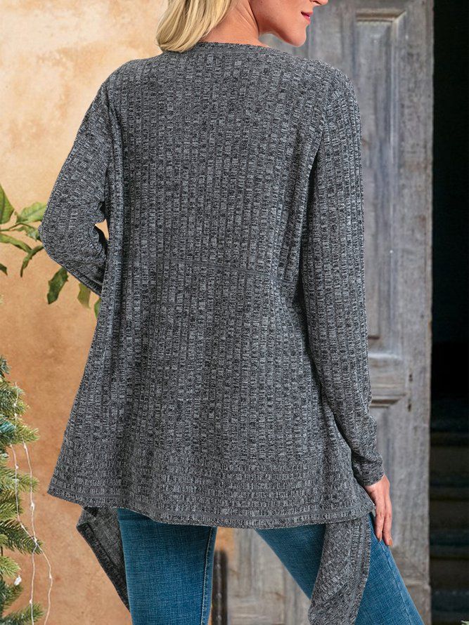 Deep Grey Shift Casual Knit Jakke