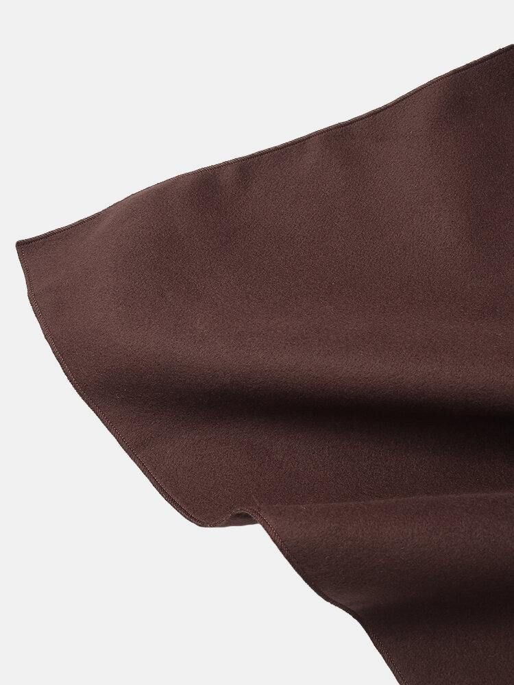 Menns Solid Åpen Front Uformell Høy Lav Hem Oversized Cape Cardigans