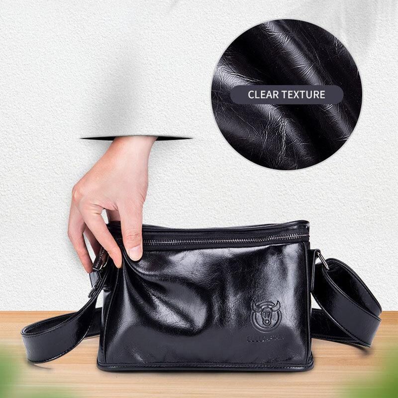 Menn Ekte Skinn Anti-Tyveri Slitasjebestandig 7.9 Tommer iPad Vintage Firkantet Veske Crossbody Bag Skulderveske