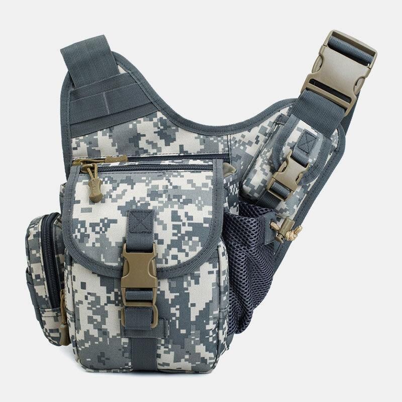 Menn Oxford Outdoor Riding Sport Camo Vanntett Crossbody Bag Med Stor Kapasitet Midjeveske Sadelveske