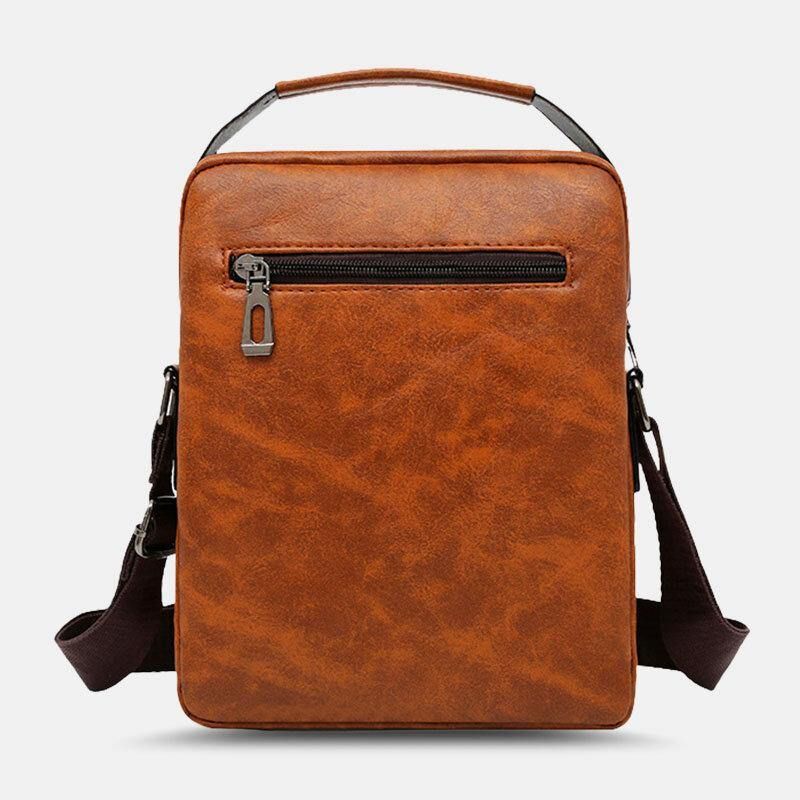 Menn Pu-Skinn Multi-Lomme Anti-Tyveri Messenger Bag Crossbody Vesker Skulderveske Håndveske Koffert