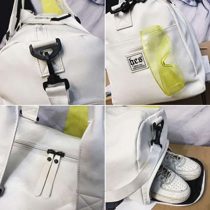 Unisex Tørr Våtseparasjon Treningsveske Pu-Skinn Multi-Bære Med Stor Kapasitet Reise Utendørs Bagasjehåndveske Crossbody-Veske